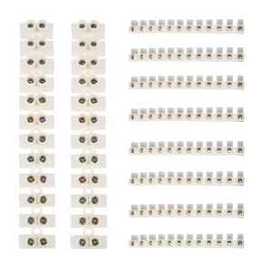 DIANN 10pcs Terminal Block Set 12-Position Dual Row Terminal Strip Screw Terminal Electric Barrier Block for Small Home Projects and Electrical 10Amp 380V