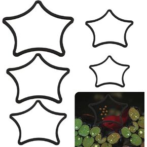 5pcs Aquarium Floating Plant Rings, Star-Shaped Fish Feeding Rings Foam Fish Tank Plant Corral Duckweed Isolation Circle Keep Plants in Place (Black)