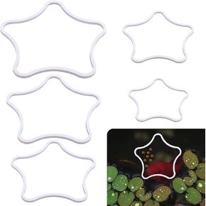 5pcs Aquarium Floating Plant Rings, Star-Shaped Fish Feeding Rings Foam Fish Tank Plant Corral Duckweed Isolation Circle Keep Plants in Place (Black)