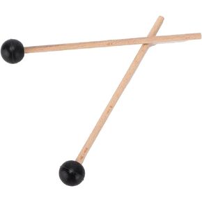 2PCs Ethereal Drumstick Rubber Round Head Drum Sticks 5.7 x 0.7 x 0.2in Maple Wood Handle Drum Stick Mallet Drum Rubber Mallet Percussion Instrument Hammer Accessories