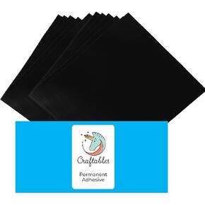 أوراق فينيل لاصقة دائمة من Craftables مقاس 12 بوصة × 12 بوصة ((10 أوراق مقاس 12 بوصة × 12 بوصة، أسود غير لامع) in Kuwait
