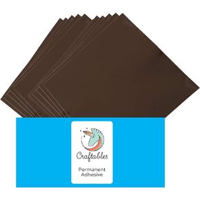 صفائح الفينيل البني Craftables - دائمة، لاصقة، لامعة ومقاومة للماء | (10) أوراق مقاس 30.48 سم × 30.48 سم - للحرف اليدوية، والكريكت، والصورة الظلية، والتعبيرات، والنقش، واللافتات in Kuwait