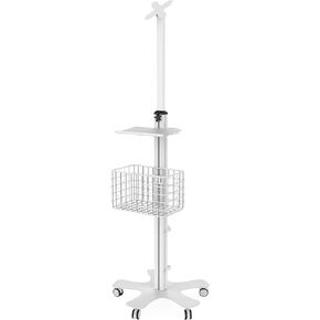 Medical Floor Stand - CTA Adjustable Mobile Floor Stand with VESA Plate, Basket, Keyboard Tray, Navigation Handle, & Interior Cable Routing System – Compatible with Paragon Enclosures (ADD-MFS)