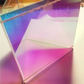 5PCS Acrylic (PMMA) AB Square Sheet,Plexiglass Square Iridescent/Radiant Sheet (Two Sides Rainbow Like) (1.5MM Thickness, 9")