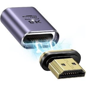 HDMI Magnetic Adapter, 8K@60Hz HDMI 2.1 Female to Male Adapter Connector, Support 8K@60Hz/4K@120Hz 48Gbps UHD 2160P 1080P 3D, HDR, ARC for Laptop, DVD, TV, Monitors, TV, PS5, PS4, Xbox, Switch, PC in Saudi Arabia