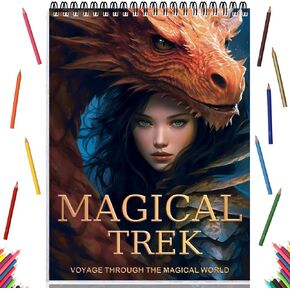 Coloring Books for Adult Coloring Book for Women Spiral Bound Page One Sided Design Gifts Arts and Crafts for Women to Relax, Anxiety and Depression 30 Colorful Coloring Pages of Magical Trek