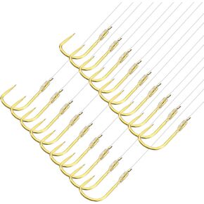 PATIKIL Small Fishing Hooks with Line Double Hook Rigs Fishing Hook on Nylon Line for Freshwater