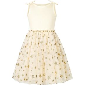 V.&GRIN Toddler Girls Dress 2T to Size 8, Tutu Tulle Princess Sundress with Glitter for Birthday Party