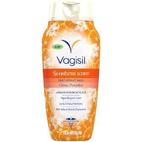 Vagisil Feminine Wash for Intimate Area Hygiene, Scentsitive Scents, pH Balanced and Gynecologist Tested, Citrus Paradise, 12 oz (Pack of 1)