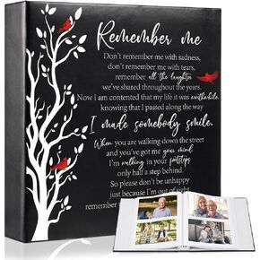 Cardinal Funeral Photo Album 4 x 6 Inch 200 Blank Pages Memorial Leather Album Memory Album Scrapbook for Memorial Service Decor in Loving Memory Supply (Remember Me)