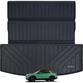 Large Trunk Mat for Ford Explorer 2020-2023 2024，TPE All Weather Protection Waterproof Rear Cargo Liners Easy to Clean Accessories for Ford Explorer-Black