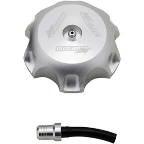 Outlaw Racing 12044 Billet Anodized Gas Fuel Tank Cap With Vent Hose Silver Cr125/250R