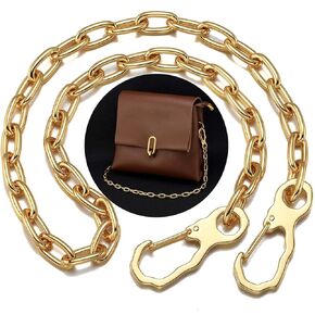 Jxlepe 18K Gold Stainless Steel 11mm DIY Belt for Purse Shoulder Crossbody Hand Bag Accessories Replacement with Solid Buckles Strap