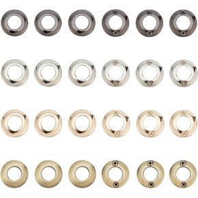 PH PandaHall 12 Set(24pcs) Screw Together Grommet Ring 4 Colors Metal Screw Rings 21mm Round Purse Ring Alloy Purse Loop Handle Connectors for Curtain Tarp DIY Bag Purse Making Repairing