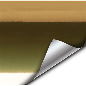 VViViD Gloss Chrome Gold Vinyl Wrap Adhesive Film 12 Inches x 24 Inches Roll Air Release DIY Decal Sheet