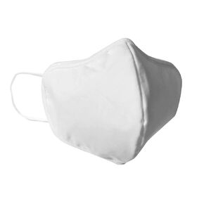 Premium Water Resistant Filter Face Mask - Washable Fabric Face Masks, Reusable Protective Facemask, Soft Earloop, Breathable Mouth and Facial Dust Covering. Protection for Men Women (White Medium)