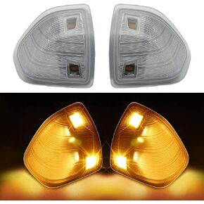 LED Side Mirror Turn Signal Light for Dodge Ram 1500 2500 3500 4500 5500 Left and Right Lamps Clear Cover Lens 68302828AA 68302829AA
