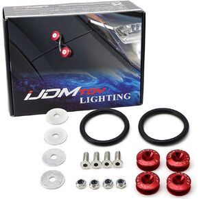 iJDMTOY Universal Fit Gun Metal Grey Finish JDM Quick Release Fastener Kit Compatible With Car Bumper Trunk Fender Hatch Lid