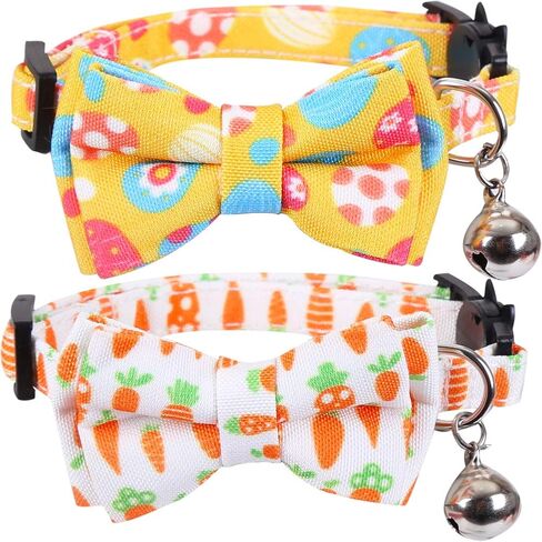 عبوة من قطعتين من طوق عيد الفصح للقطط مع ربطة عنق لطيفة وجرس قابل للفصل وآمن قابل للتعديل in Kuwait