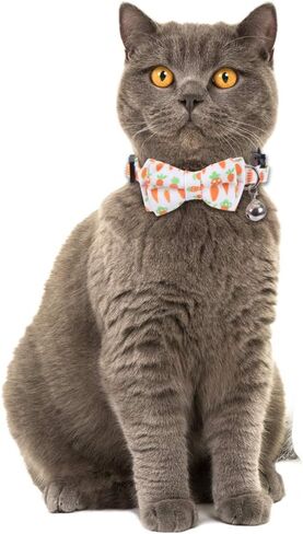 عبوة من قطعتين من طوق عيد الفصح للقطط مع ربطة عنق لطيفة وجرس قابل للفصل وآمن قابل للتعديل in Kuwait