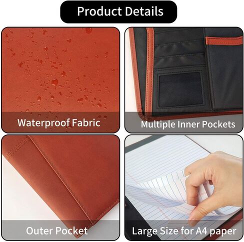 محفظة Mewise انغلق - حامل بطاقة عمل منظم المستندات مع لوحة كتابة للنساء والرجال (أسود) in Kuwait