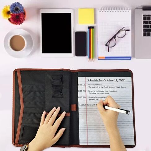 محفظة Mewise انغلق - حامل بطاقة عمل منظم المستندات مع لوحة كتابة للنساء والرجال (أسود) in Kuwait