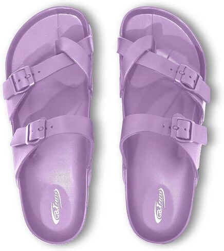 Women's Platform Sandals - Arch Support, Comfortable Foam Slides with Adjustable Buckle, Lightweight Thick Soles | Ultra Cushion in Saudi Arabia