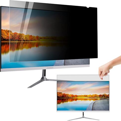 فلتر شاشة خصوصية للكمبيوتر مقاس 22 بوصة من JIEYKJO - لشاشات الكمبيوتر العريضة 16:10 واقي شاشة مضاد للوهج ومضاد للضوء الأزرق ومضاد للخدش، أسود شفاف، 22 بوصة in Kuwait