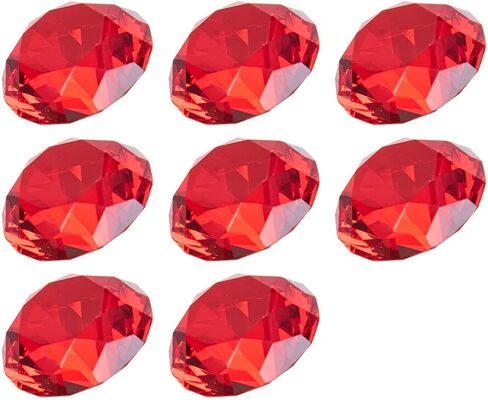 LONGWIN 30mm(1.2 inch) Crystal Diamond Themed Dinner Party Table Decoration Party Favors Gift Idea Pack of 8 (Amber) in Saudi Arabia
