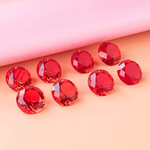 LONGWIN 30mm(1.2 inch) Crystal Diamond Themed Dinner Party Table Decoration Party Favors Gift Idea Pack of 8 (Amber) in Saudi Arabia