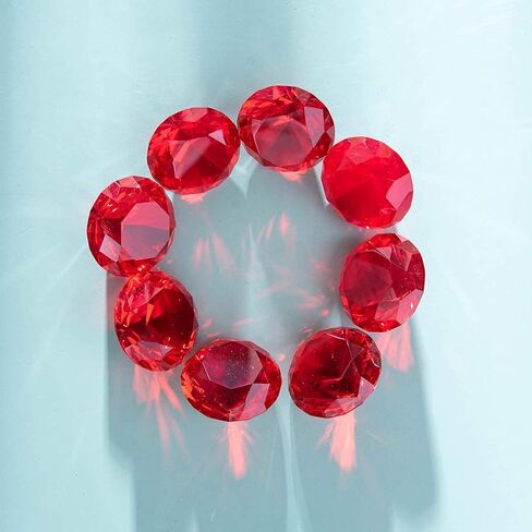 LONGWIN 30mm(1.2 inch) Crystal Diamond Themed Dinner Party Table Decoration Party Favors Gift Idea Pack of 8 (Amber) in Saudi Arabia
