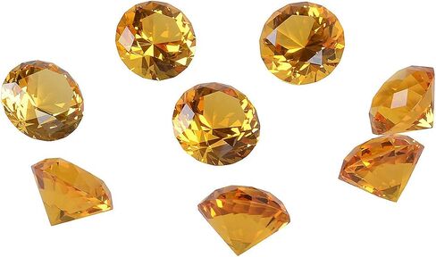 LONGWIN 30mm(1.2 inch) Crystal Diamond Themed Dinner Party Table Decoration Party Favors Gift Idea Pack of 8 (Amber) in Saudi Arabia