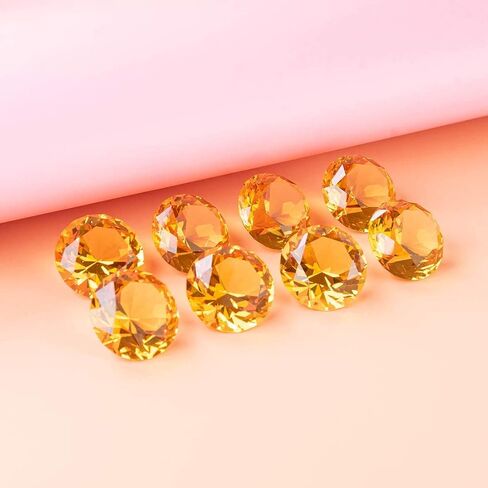 LONGWIN 30mm(1.2 inch) Crystal Diamond Themed Dinner Party Table Decoration Party Favors Gift Idea Pack of 8 (Amber) in Saudi Arabia