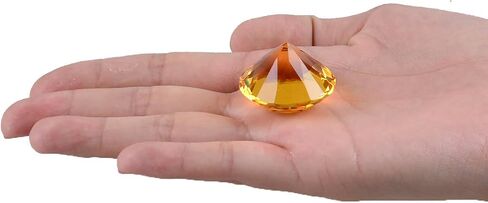 LONGWIN 30mm(1.2 inch) Crystal Diamond Themed Dinner Party Table Decoration Party Favors Gift Idea Pack of 8 (Amber) in Saudi Arabia