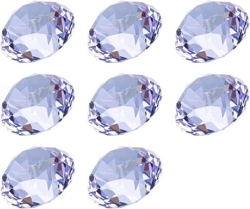 LONGWIN 30mm(1.2 inch) Crystal Diamond Themed Dinner Party Table Decoration Party Favors Gift Idea Pack of 8 (Amber) in Saudi Arabia
