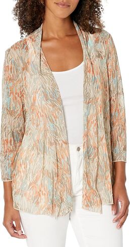 MULTIPLES Women's 3 Quarters Sleeve Shawl Collar Open Drapey Front Jacket in Saudi Arabia