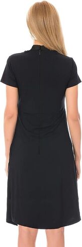 Maternity Nursing Dress for Church Clergy Women Short Sleeve Tiered Nursing Breastfeeding Dress with Tab Collar in Saudi Arabia