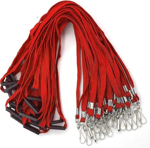 Bird Fiy Lanyards Safety Black Lanyards Neck Flat Premium الانفصالية شارة الحبل مع J-Hook لحامل شارة الاسم (أسود، 50 قطعة) in Kuwait