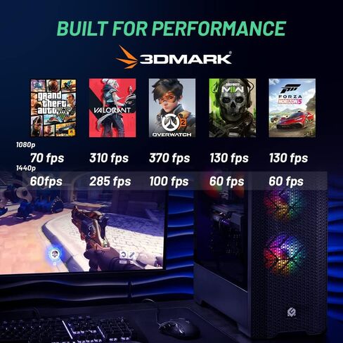 Skytech Gaming Blaze 3.0 Gaming PC Desktop – Intel Core i5 12400F 2.5 GHz, NVIDIA RTX 3060, 500GB NVME SSD, 16GB DDR4 RAM 3200, 600W Gold PSU, 11AC Wi-Fi, Windows 11 Home 64-bit,Black in Saudi Arabia