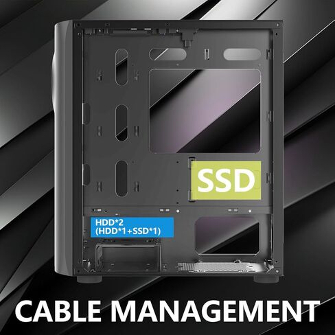 حافظة كمبيوتر الألعاب ATX، حافظة matx، حافظة itx، لوحة أمامية ARGB للوهم البصري الخاص، جانب من الزجاج المقسى. USB3.0، يدعم M-ATX، اللوحة الأم ITX. المروحة غير متضمنة. in Kuwait