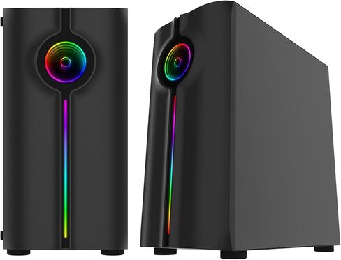 حافظة كمبيوتر الألعاب ATX، حافظة matx، حافظة itx، لوحة أمامية ARGB للوهم البصري الخاص، جانب من الزجاج المقسى. USB3.0، يدعم M-ATX، اللوحة الأم ITX. المروحة غير متضمنة. in Kuwait