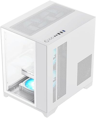 NextGen Infnity Mini Micro ATX Gaming PC Case, 240mm Radiator Support, Seamless Tempered Glass Front & Side Panel, USB 2.0 & USB 3.0, White in Saudi Arabia