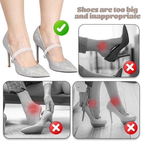 1 Pair Womens Shoe Straps Belt Clear Detachable Replacement Ankle Straps for Heels Elastic High Heels Shoe Straps Dual-Purpose Shoe Belt Band for Women Girls Holding Loose High Heels in Saudi Arabia