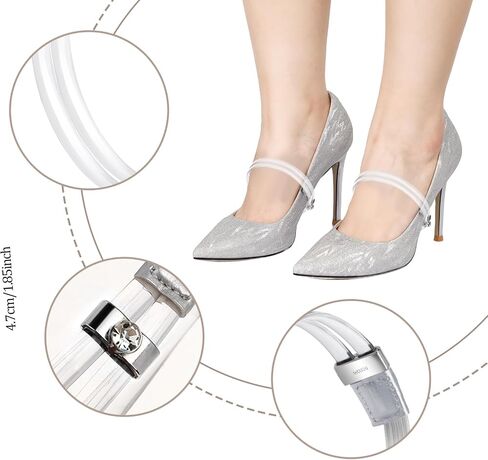 1 Pair Womens Shoe Straps Belt Clear Detachable Replacement Ankle Straps for Heels Elastic High Heels Shoe Straps Dual-Purpose Shoe Belt Band for Women Girls Holding Loose High Heels in Saudi Arabia
