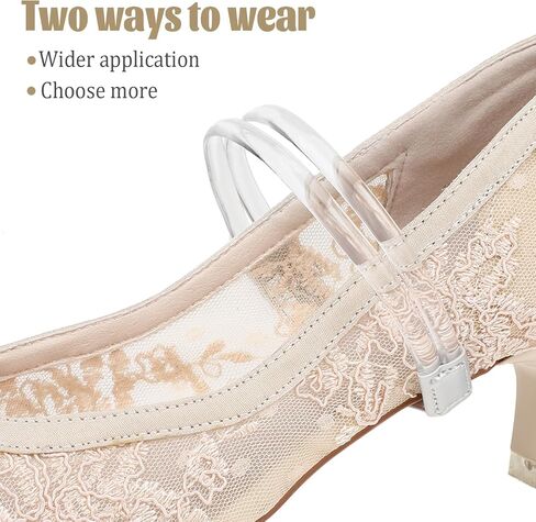 1 Pair Womens Shoe Straps Belt Clear Detachable Replacement Ankle Straps for Heels Elastic High Heels Shoe Straps Dual-Purpose Shoe Belt Band for Women Girls Holding Loose High Heels in Saudi Arabia