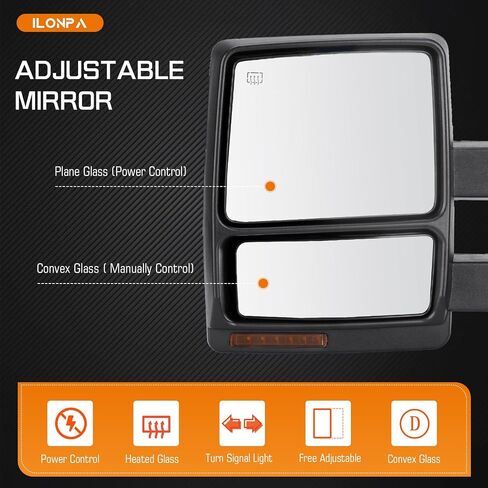 Towing Mirrors Rear View Mirrors fit for 2004 2005 2006 Ford F-150 Power Heated Side Mirror with Turn Signal in Saudi Arabia