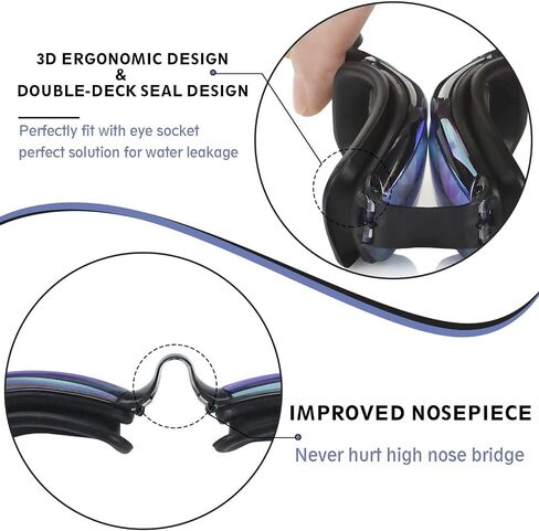 Swim Goggles, Swimming Goggles No Leaking Anti Fog Adult Men Women Youth in Saudi Arabia