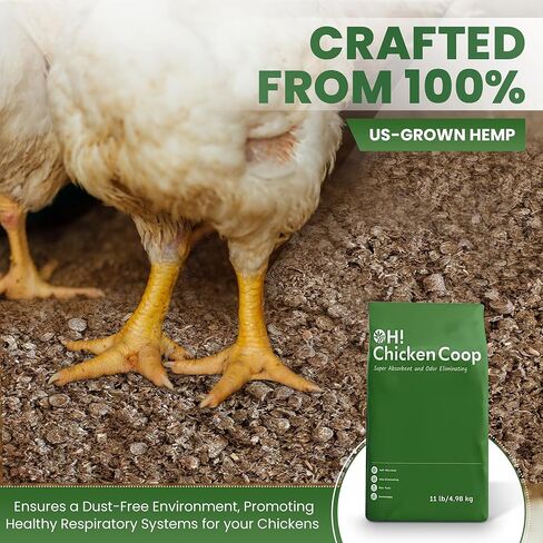 فراش Oley Hemp من القنب الطبيعي للدجاج - فراش حظيرة عضوي ممتاز من وزارة الزراعة الأمريكية يعزز النظافة والراحة والاستدامة - خالي من الغبار ومقاوم للرائحة - مثالي للحيوانات الأليفة الصغيرة أيضًا in Kuwait