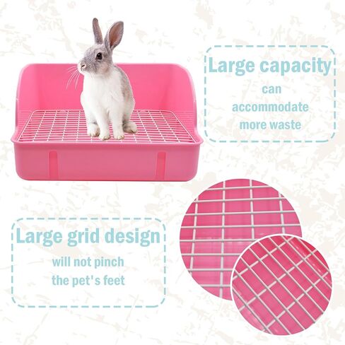 12Pcs Rabbit Litter Box for Cage, Bunny Potty Trainer Corner Guinea Pig Plastic Square Grate Toilet, Pet Bedding Litter Box for Small Animal Ferret Hamster Hedgehog (Blue) in Saudi Arabia