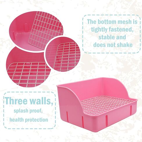 12Pcs Rabbit Litter Box for Cage, Bunny Potty Trainer Corner Guinea Pig Plastic Square Grate Toilet, Pet Bedding Litter Box for Small Animal Ferret Hamster Hedgehog (Blue) in Saudi Arabia